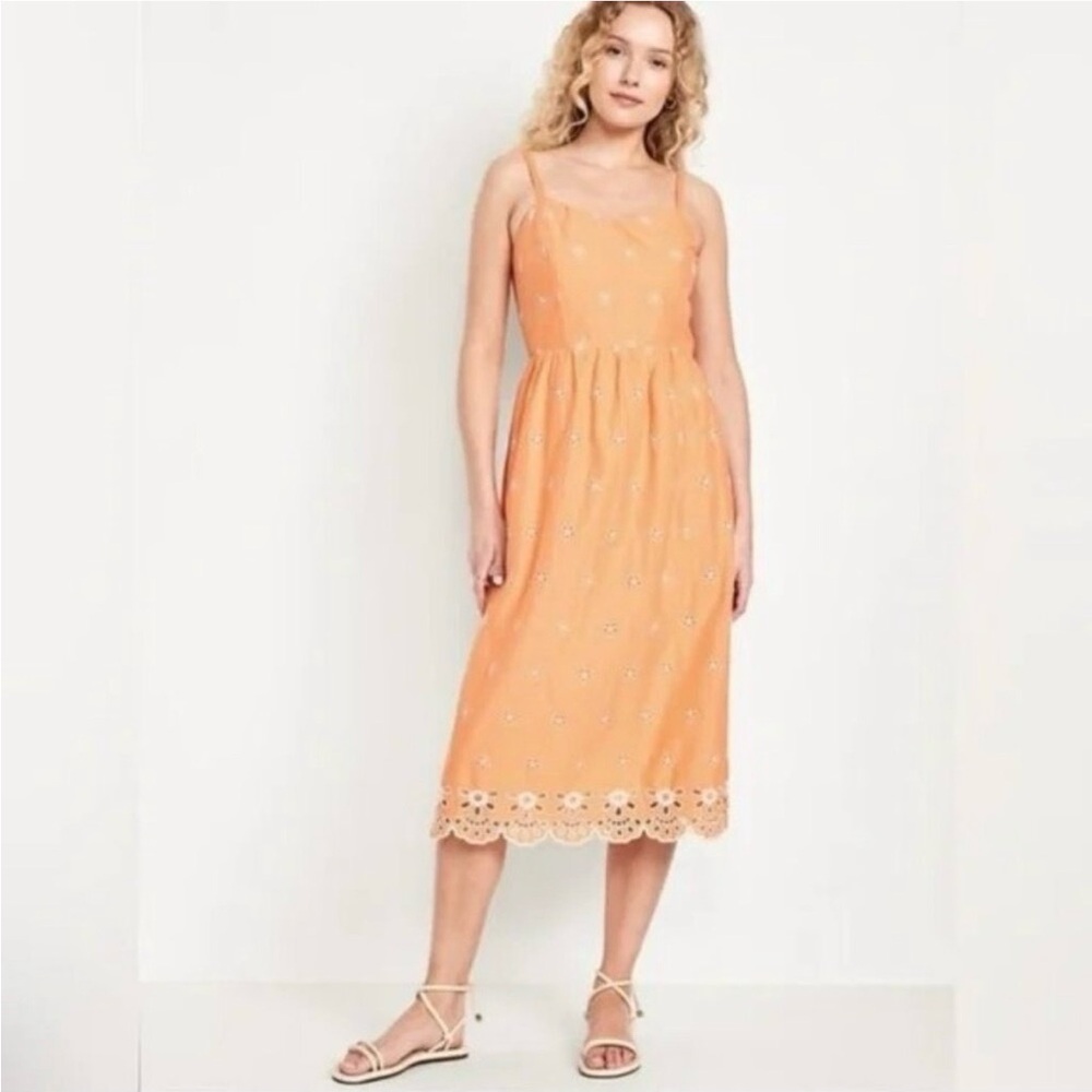 Old Navy Fit & Flare Eyelet Midi Dress